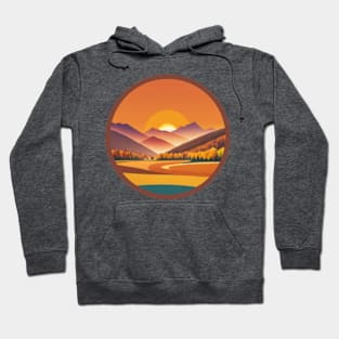 warm vintage moutains design Hoodie